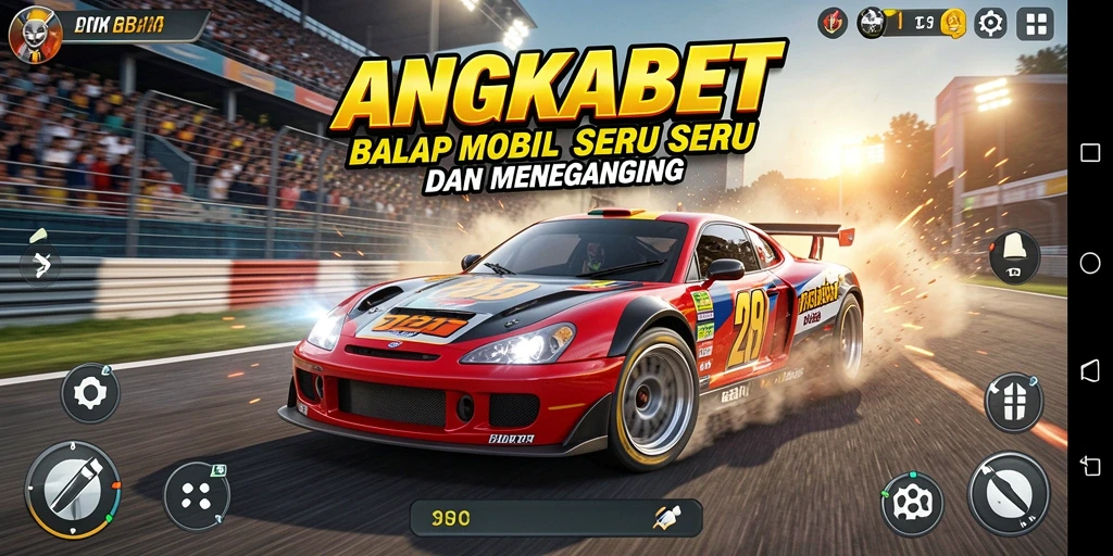 Tampilan gameplay seru dari ANGKABET dengan mobil balap yang menawan.