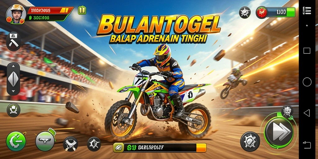 Tampilan mendebarkan dari gameplay balapan di BULANTOGEL.