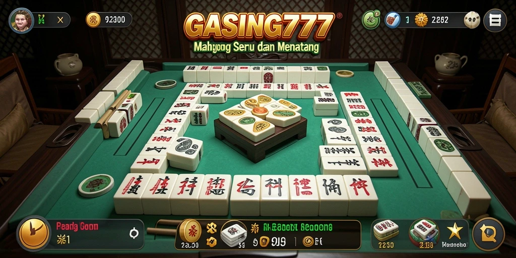 Screenshot gameplay GASING777 dengan sesi Mahjong yang intens dan menarik.