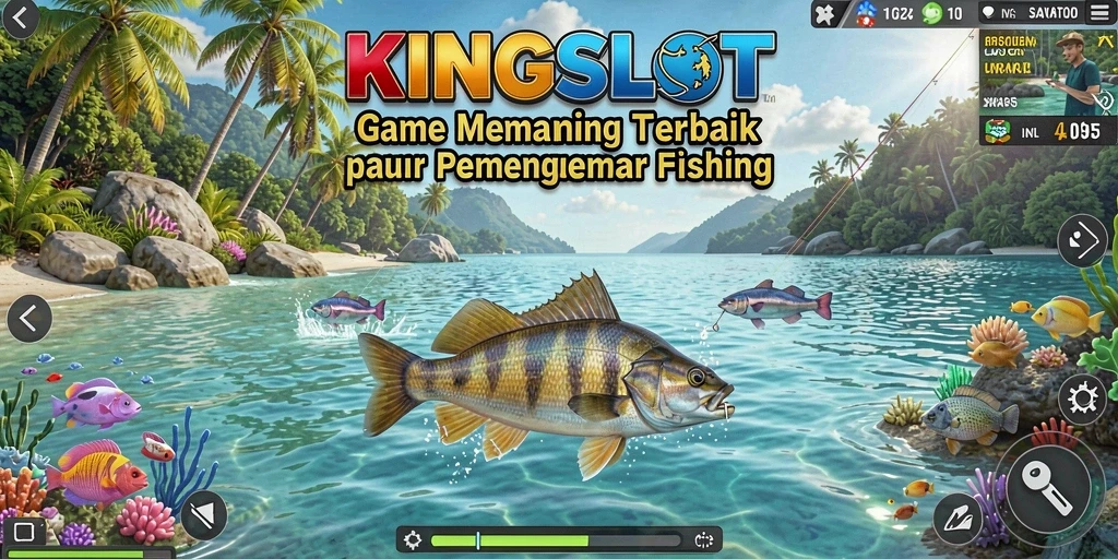 Screenshot gameplay KINGSLOT yang menampilkan pengalaman memancing yang menakjubkan.
