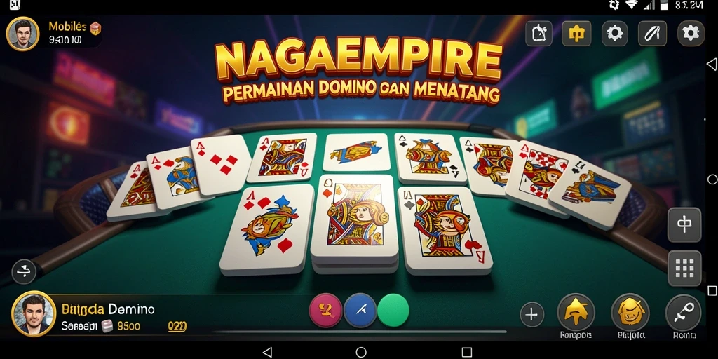 Tampilan gameplay menarik dalam permainan Domino NAGAEMPIRE.