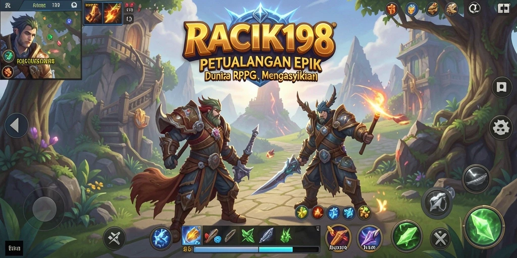 Tampilan gameplay RPG yang menantang dan imersif dari RACIK198.