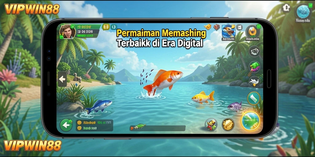 Tampilan gameplay menakjubkan dalam VIPWIN88 saat menangkap ikan.