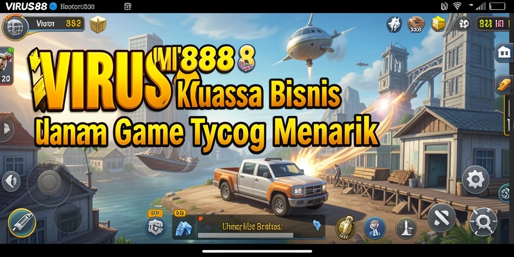 Screenshot utama VIRUS88 menampilkan gameplay dinamis dan strategi Tycoon.