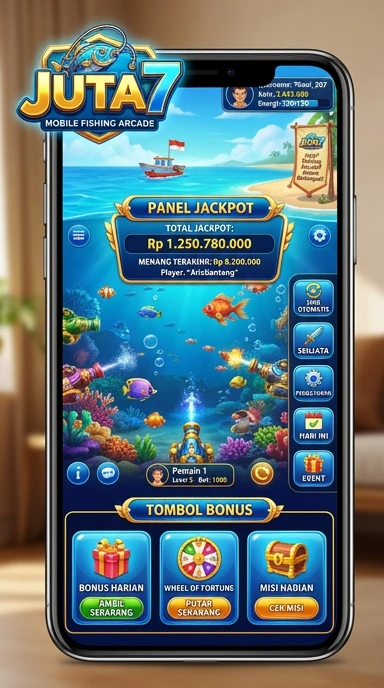 Tampilan antarmuka aplikasi juta7 yang modern dan menarik.